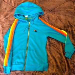 Aviator Nation Neon Blue 4 Stripe Hoodie
